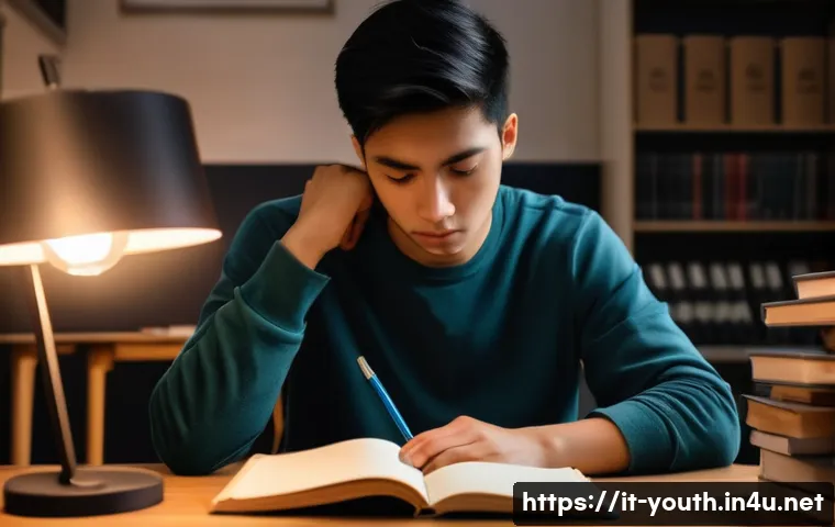 청소년상담사 자격증 취득 실패 원인 분석 - **Prompt 1: Moment of Reflection and Initial Disappointment**
    "A young university student, aged ...