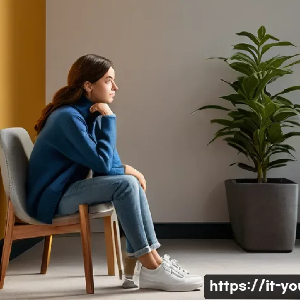 청소년상담사 실습기관에서 배우는 것 - **Prompt:** A young Italian teenage girl (approximately 15-16 years old) is sitting in a comfortable...