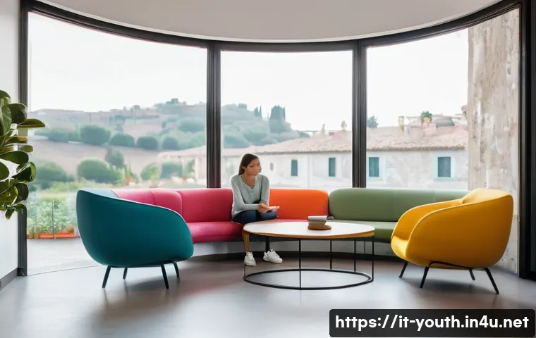청소년상담사 실습 중 자주 발생하는 문제들 - A warm and inviting counseling room in a modern Italian school setting, with soft natural light filt...