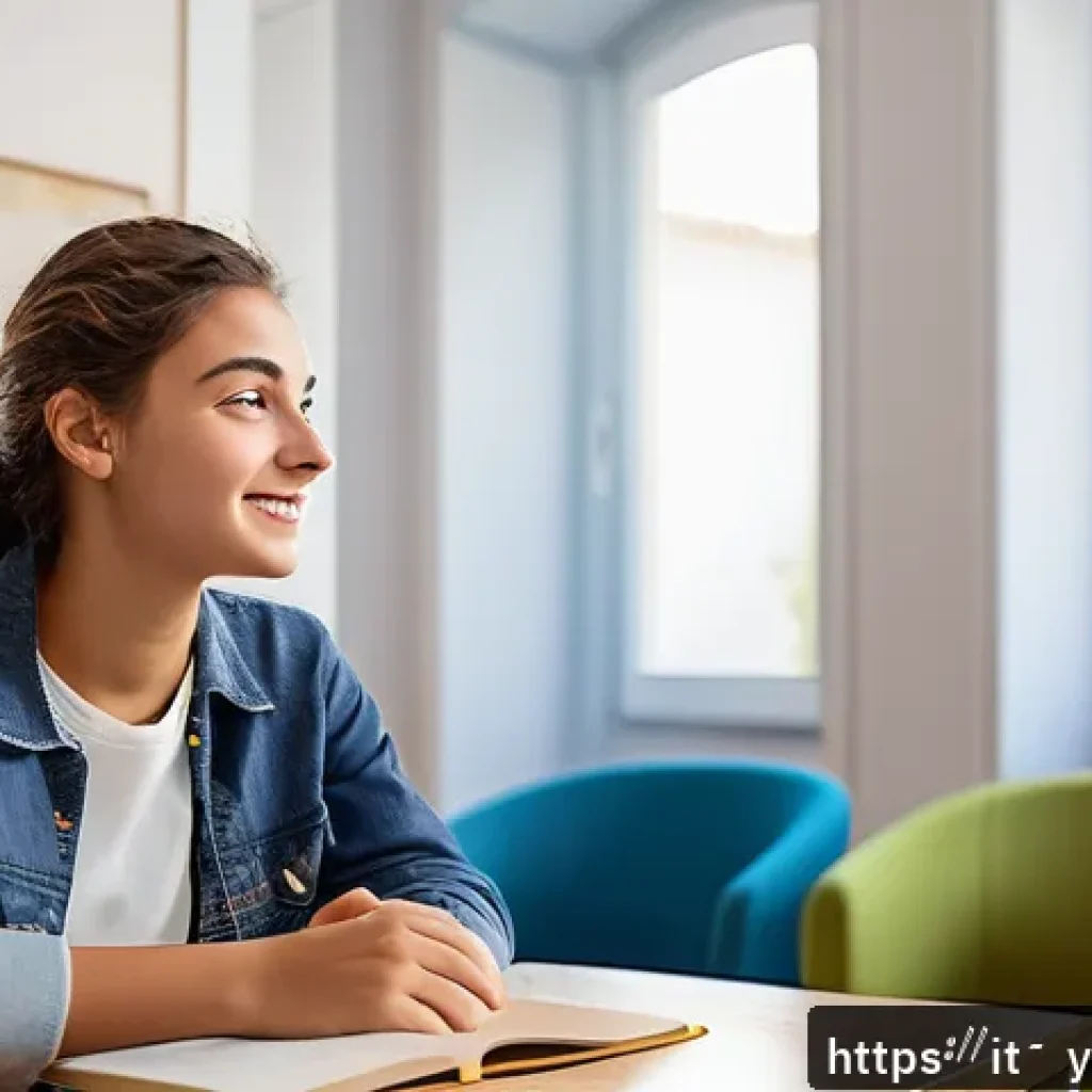 청소년상담사 필기시험에서 자주 출제되는 주제 - A warm and inviting counseling room in Italy, designed for youth communication, featuring a young It...