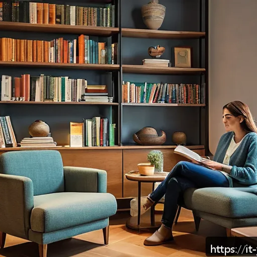 청소년상담사 자격증 소지자의 경험담 - A warm, inviting counseling room in a modern Italian urban setting, softly lit with natural light th...