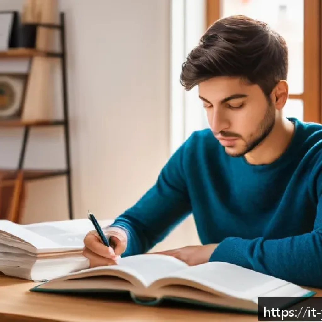 청소년상담사 실기시험 채점 기준 상세 분석 - A focused young adult candidate sitting at a modern study desk in a cozy Italian apartment, practici...